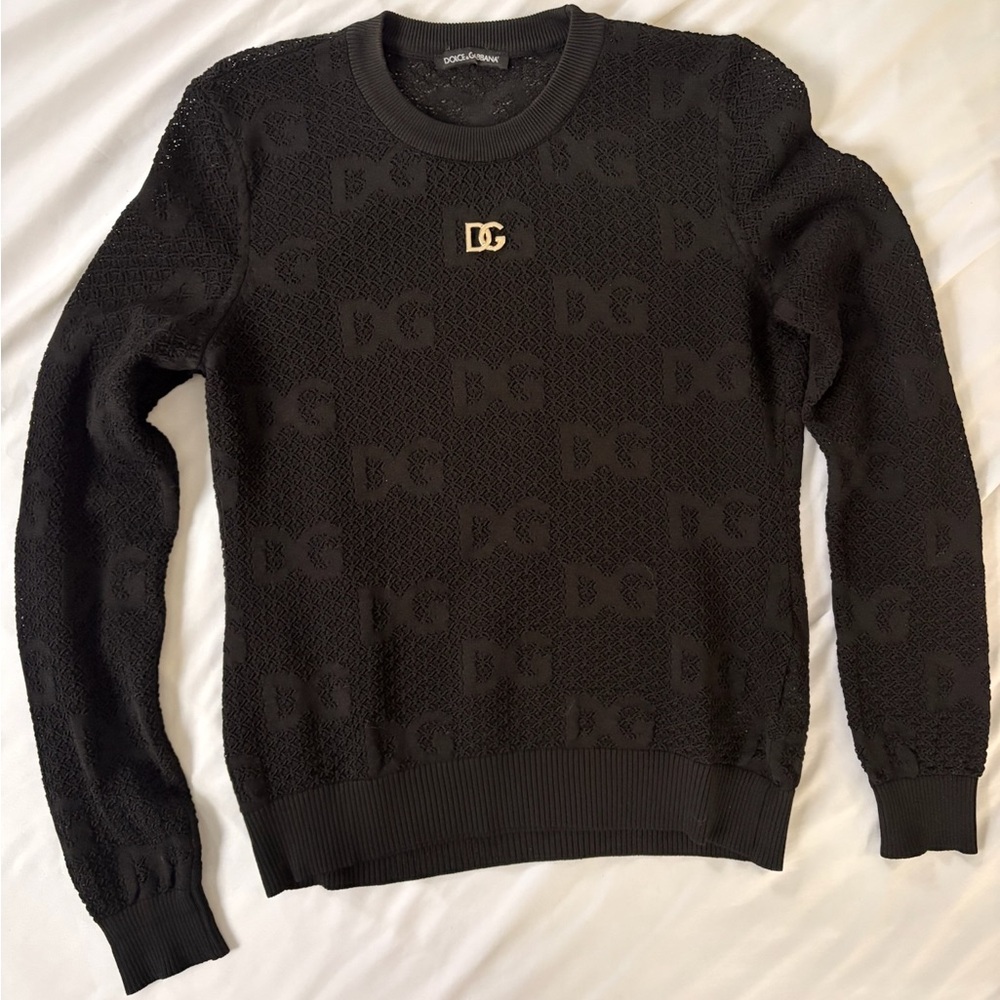 Dolce & Gabbana black mesh sweater